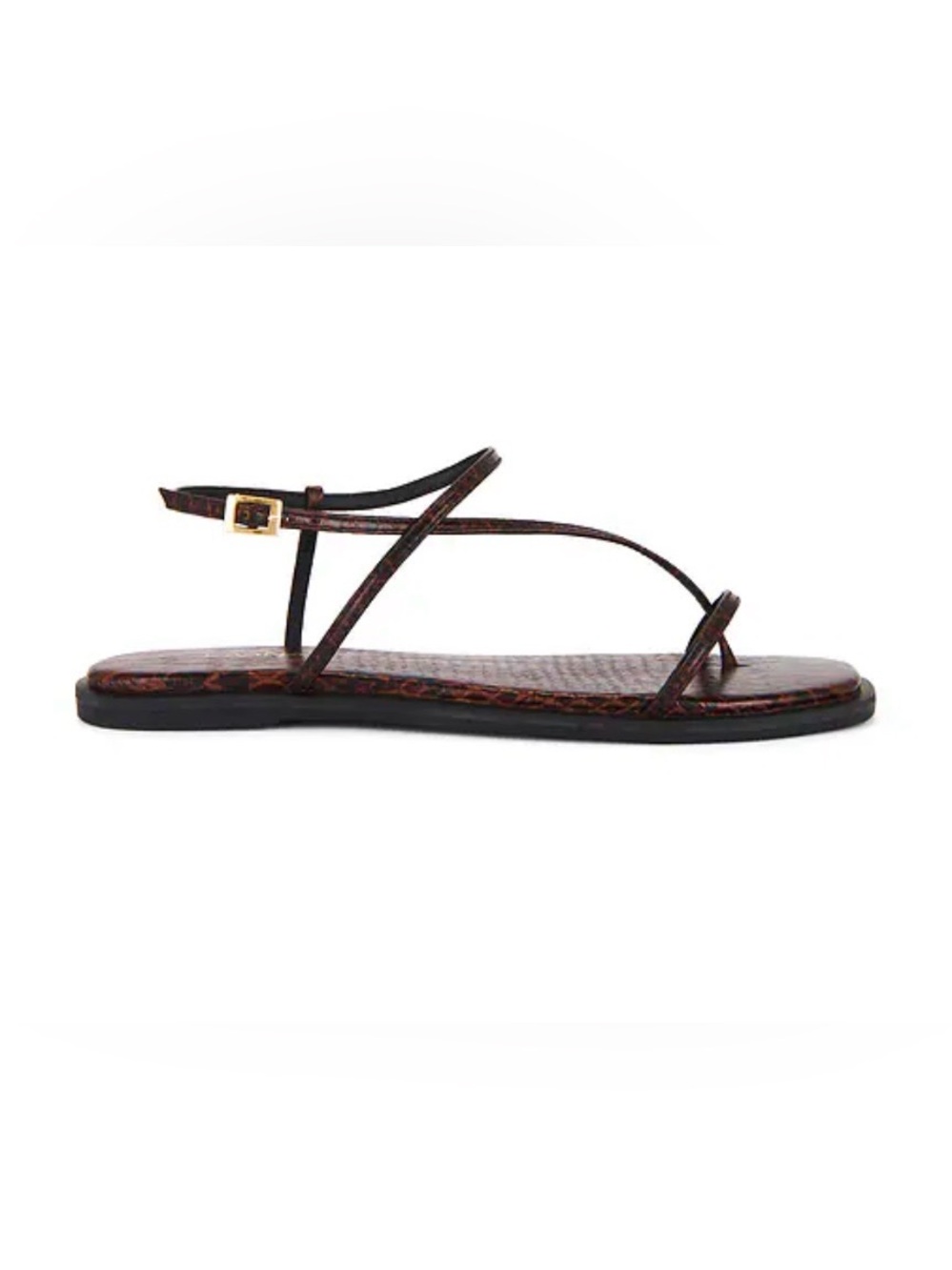 Kaanas Alayta Burgundy Snake-Print Strappy Sandals 6M
